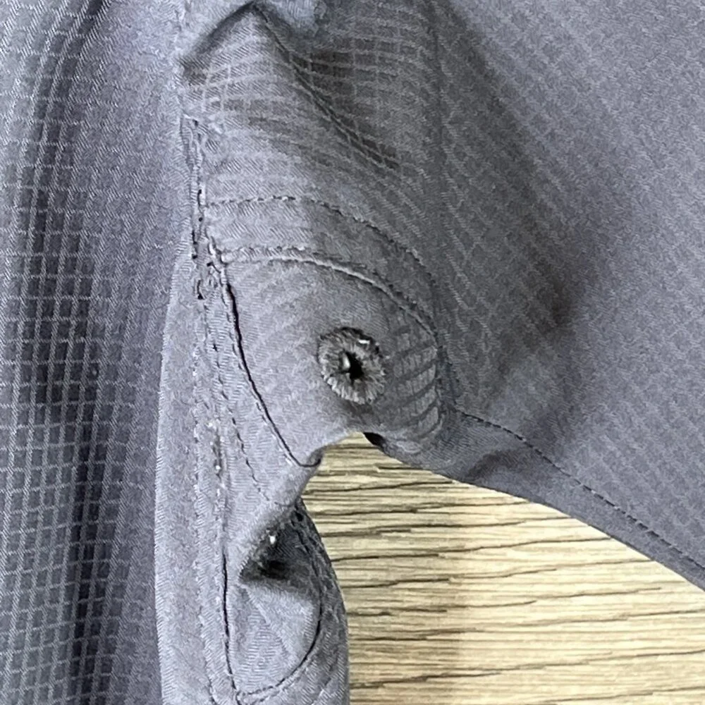 Ariat Tek Button Down Shirt Mens Med Gray  Performance Heat Series Button Up - Picture 12 of 14